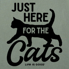 Women's Here for the Cats Short Sleeve Crusher Boxy Tee