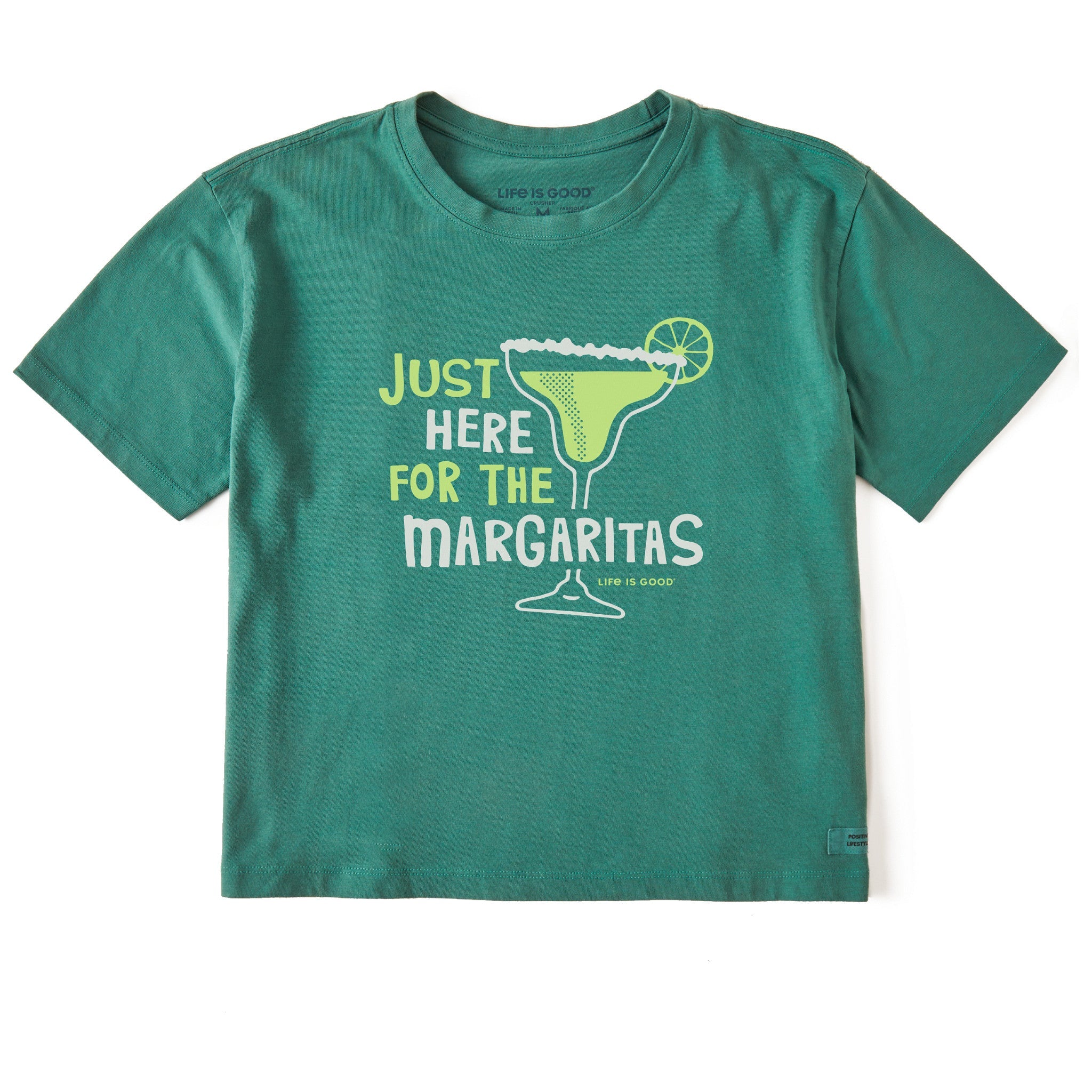Women's Here for the Margaritas Short Sleeve Crusher Boxy Tee