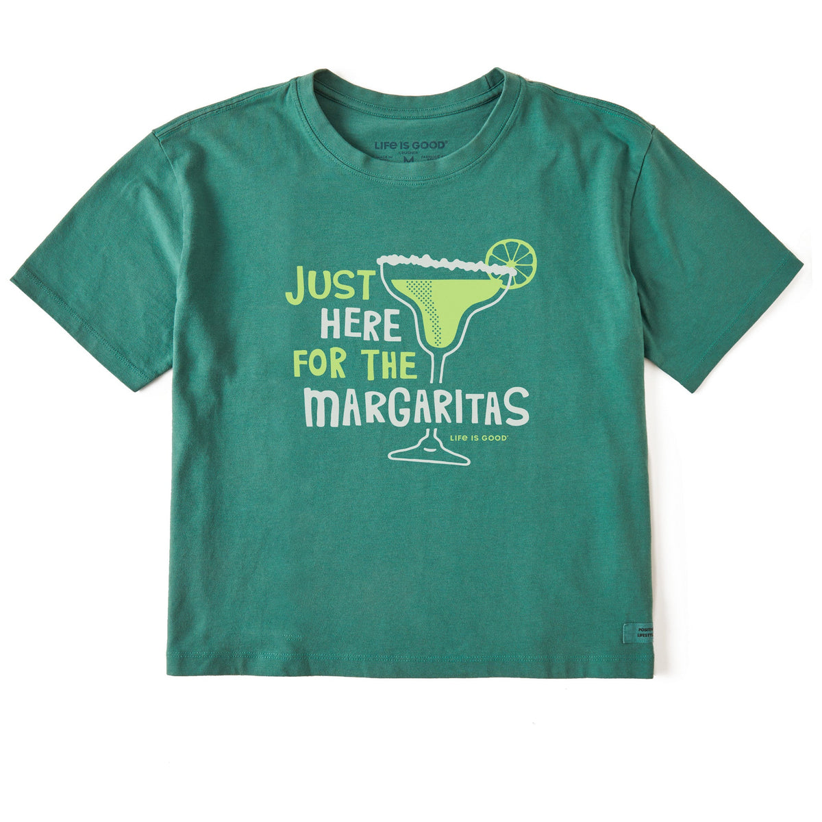 Women's Here for the Margaritas Short Sleeve Crusher Boxy Tee