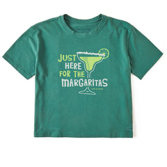 Women's Here for the Margaritas Short Sleeve Crusher Boxy Tee