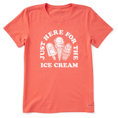 Women's Here for the Ice Cream Short Sleeve Crusher Tee