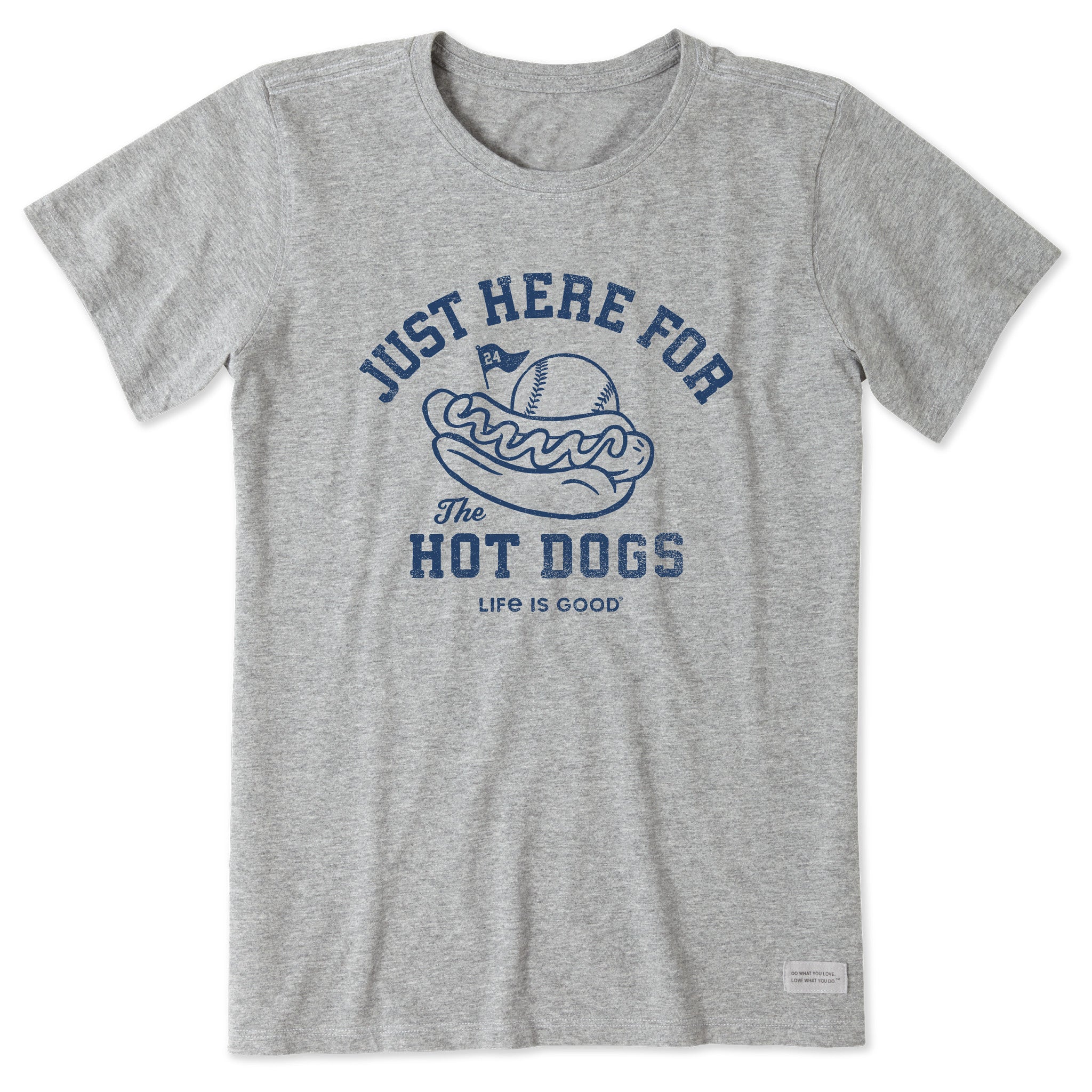 Women's Here for the Hot Dogs Baseball Short Sleeve Crusher Tee