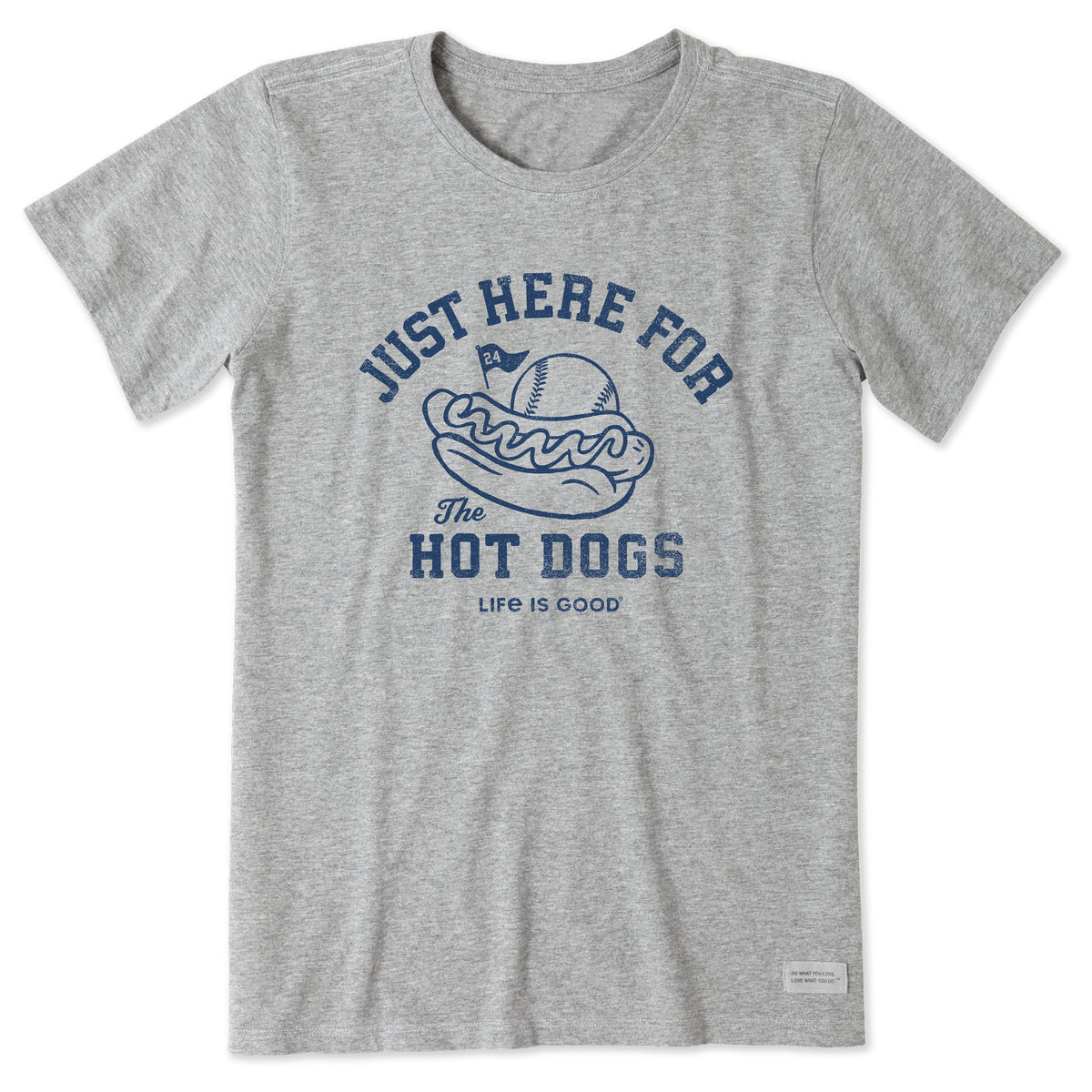 Women's Here for the Hot Dogs Baseball Short Sleeve Crusher Tee