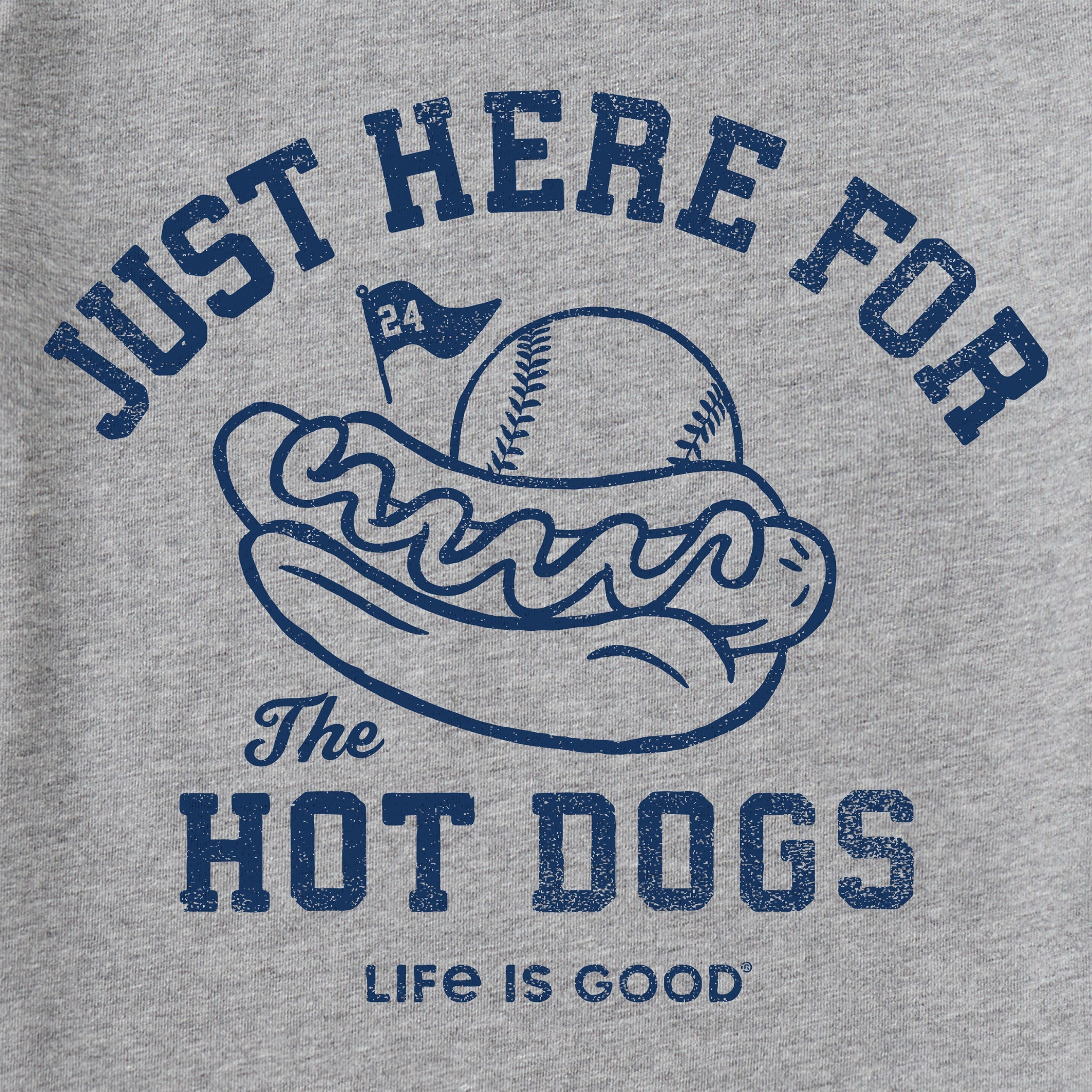Women's Here for the Hot Dogs Baseball Short Sleeve Crusher Tee