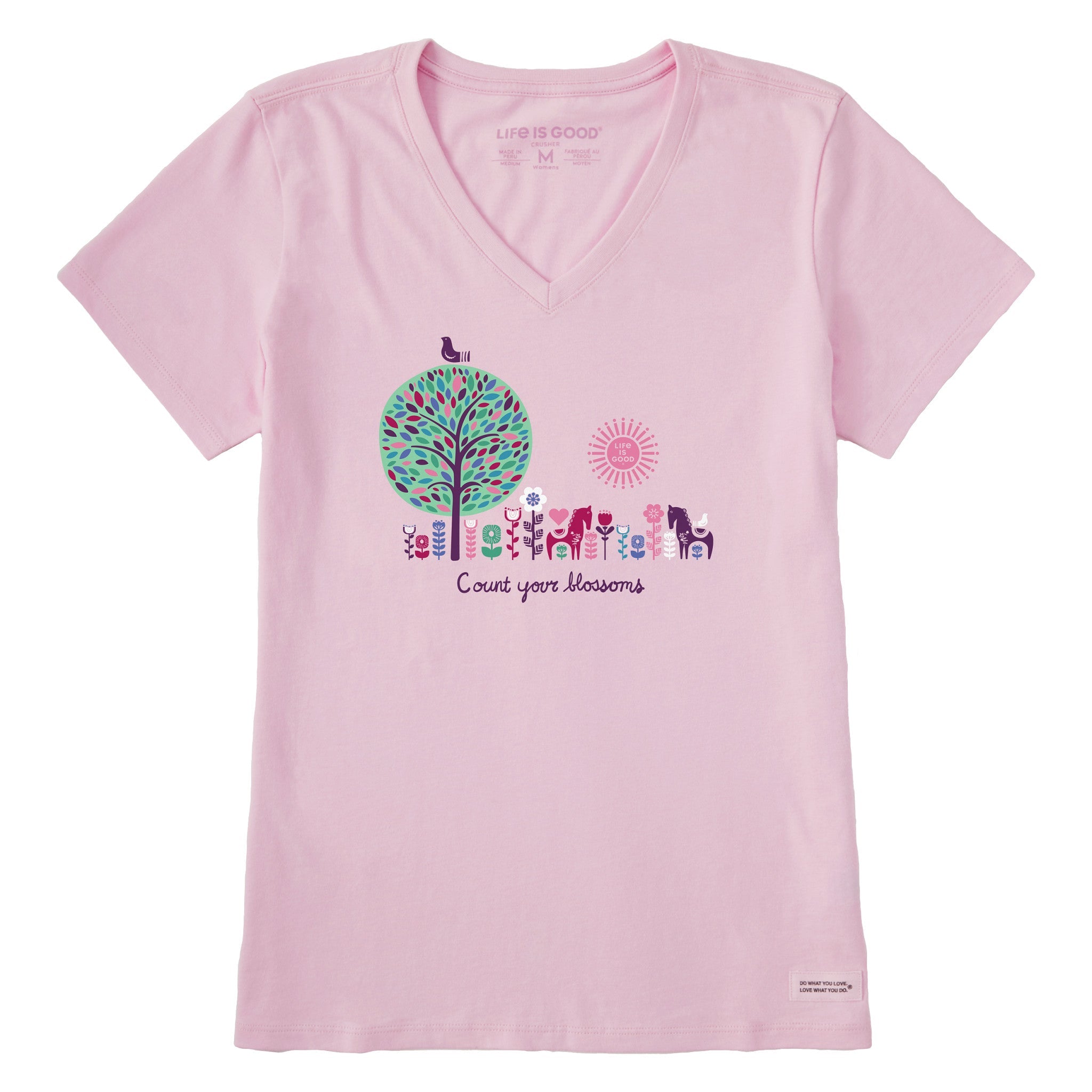 Women's Count your Blossoms Short Sleeve Crusher Vee