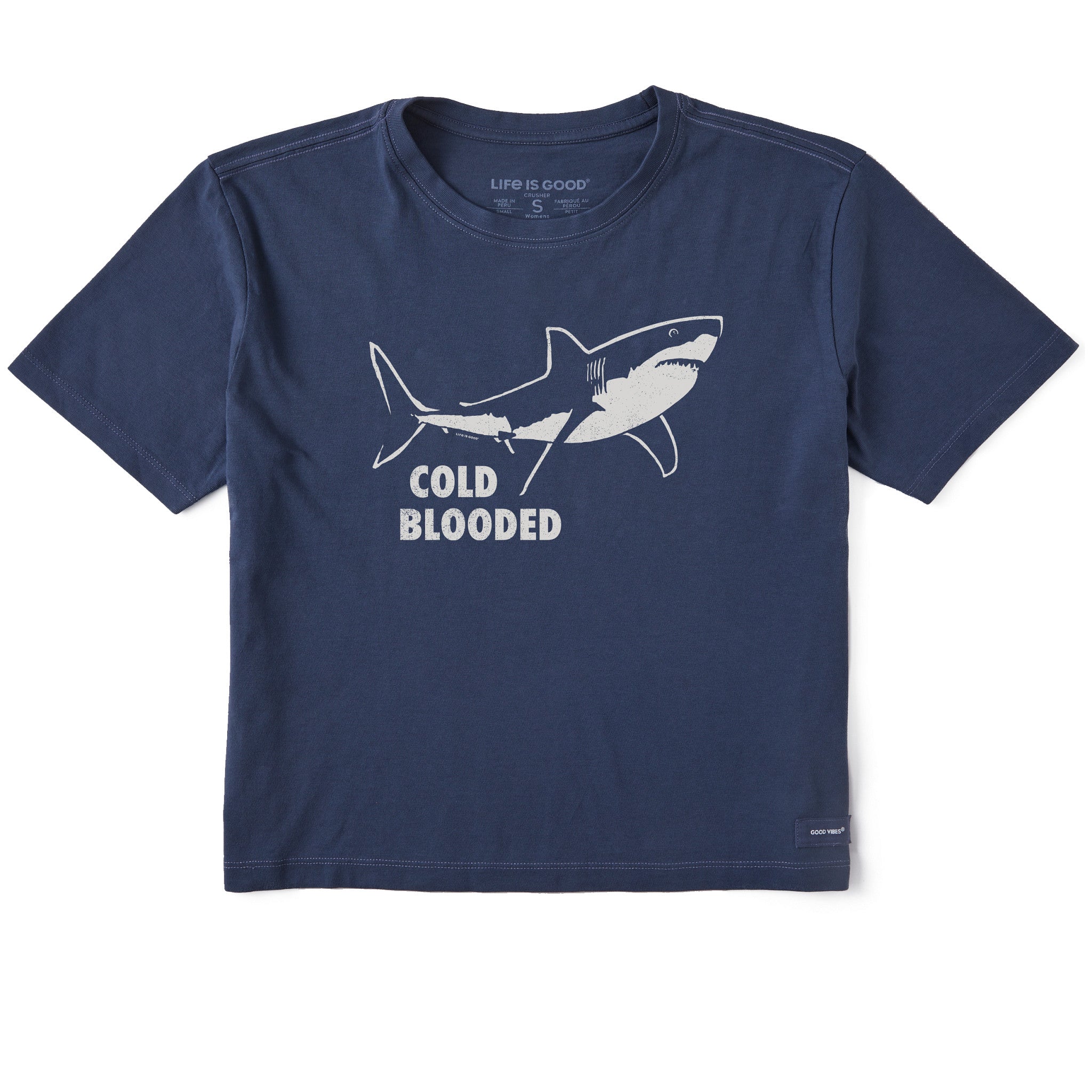 Women's High-Low Shark Short Sleeve Crusher Boxy Tee