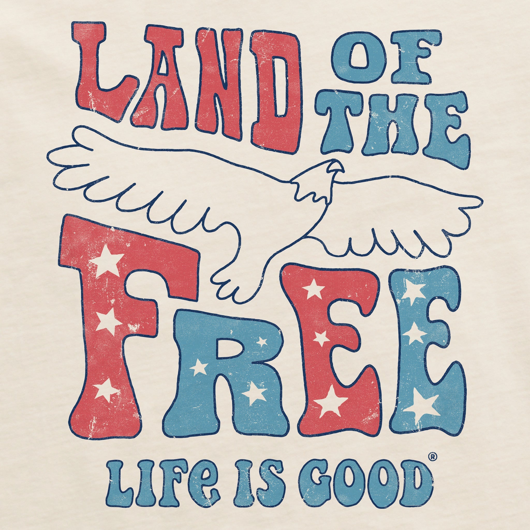 Women's Land of the Free Eagle Short Sleeve Crusher Boxy Tee