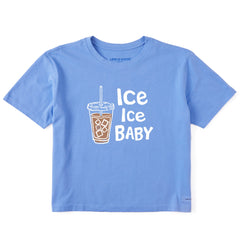 Women's Ice Ice Baby Coffee Short Sleeve Crusher Boxy Tee