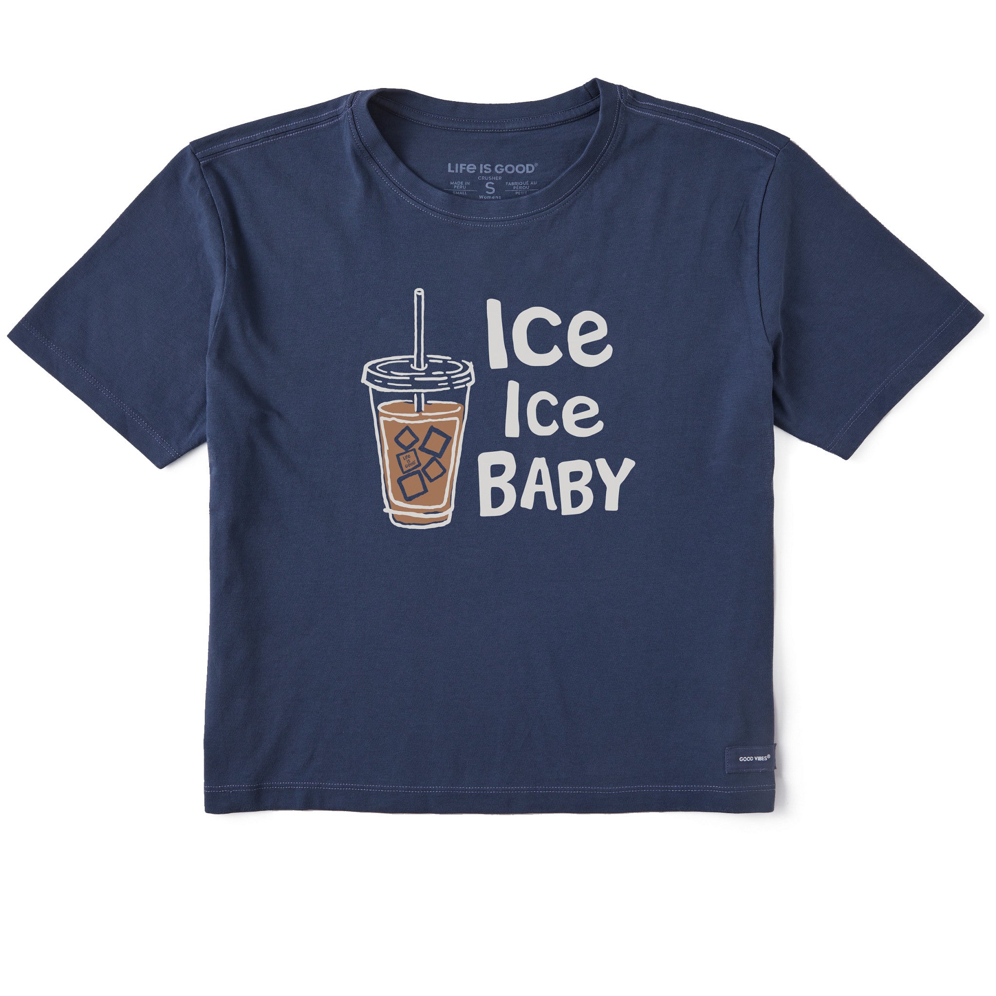 Women's Ice Ice Baby Coffee Short Sleeve Crusher Boxy Tee