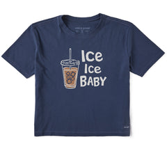 Women's Ice Ice Baby Coffee Short Sleeve Crusher Boxy Tee