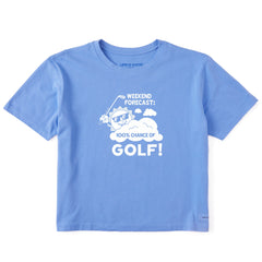 Women's 100% Chance of Golf Short Sleeve Crusher Boxy Tee
