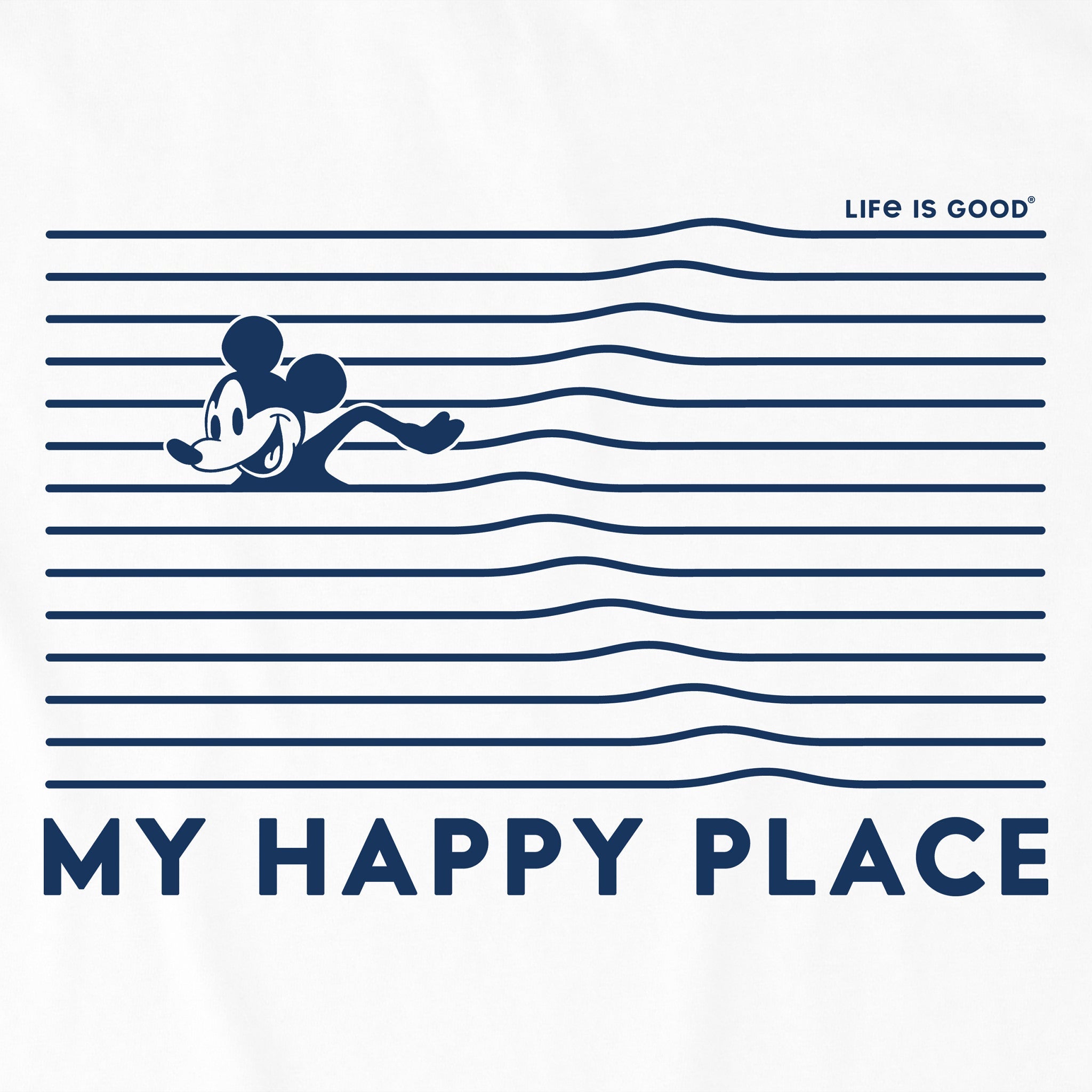 Women's Happy Place Willie Swimming Short Sleeve Tee