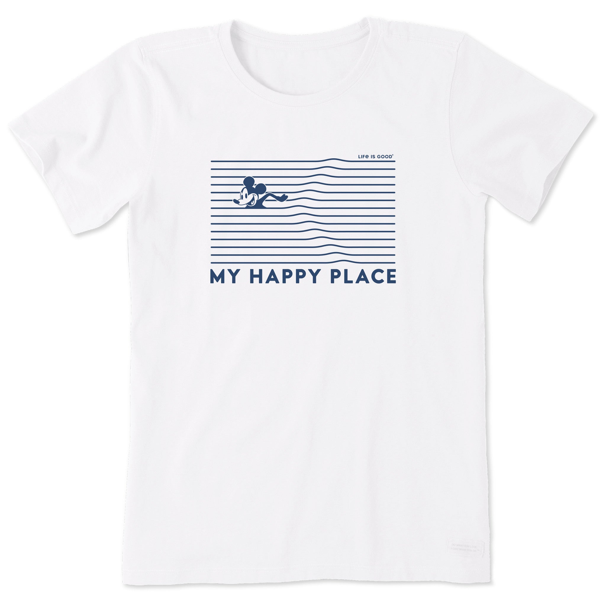 Women's Happy Place Willie Swimming Short Sleeve Tee