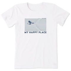 Women's Happy Place Willie Swimming Short Sleeve Tee