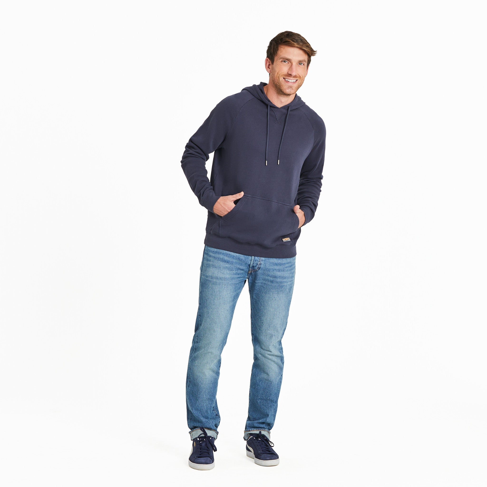 Men's Solid French Terry Pullover Hoodie