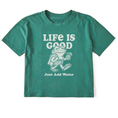 Women's Just Add Water Frog Short Sleeve Crusher Boxy Tee
