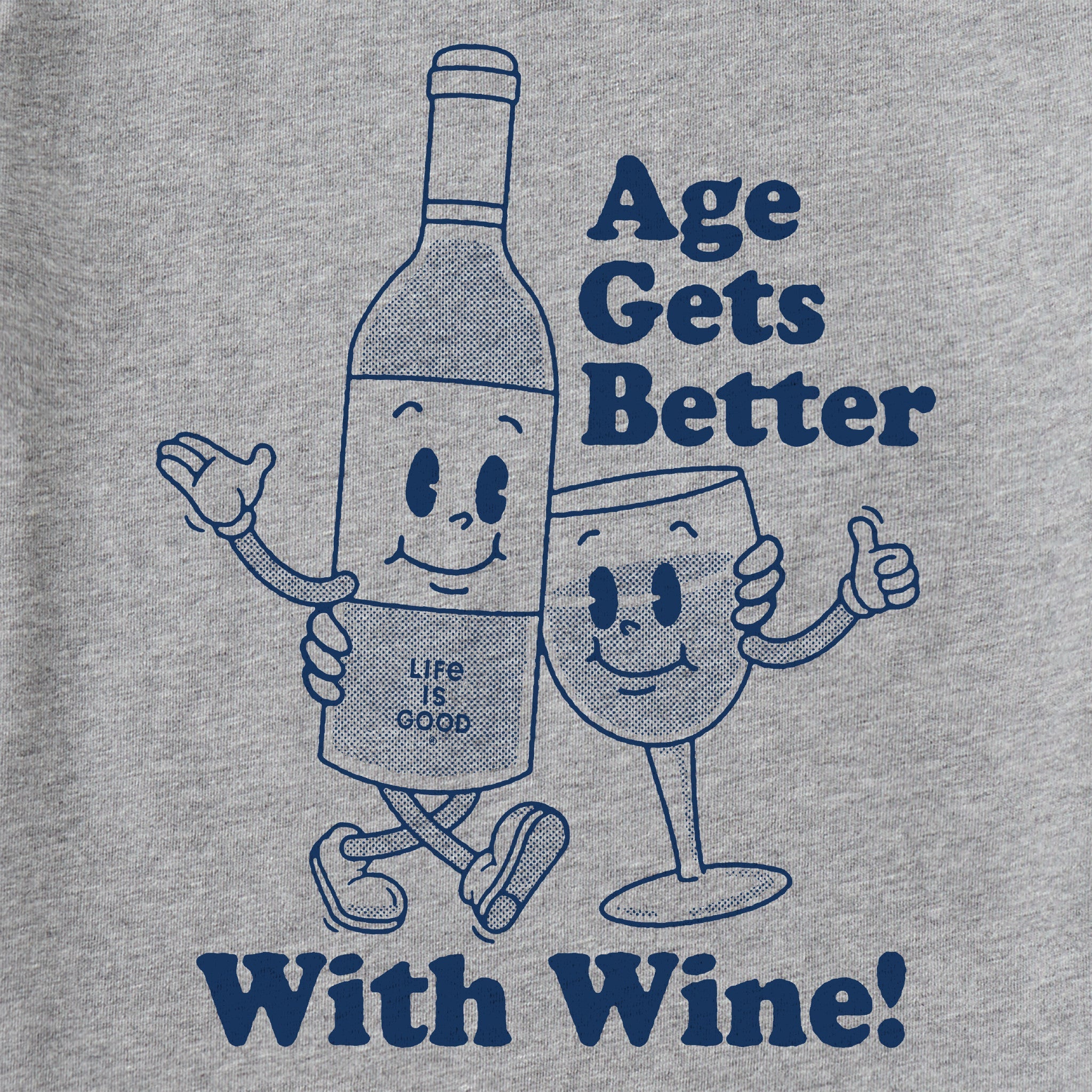 Men's Age Gets Better With Wine Mascot Short Sleeve Tee
