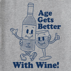 Men's Age Gets Better With Wine Mascot Short Sleeve Tee