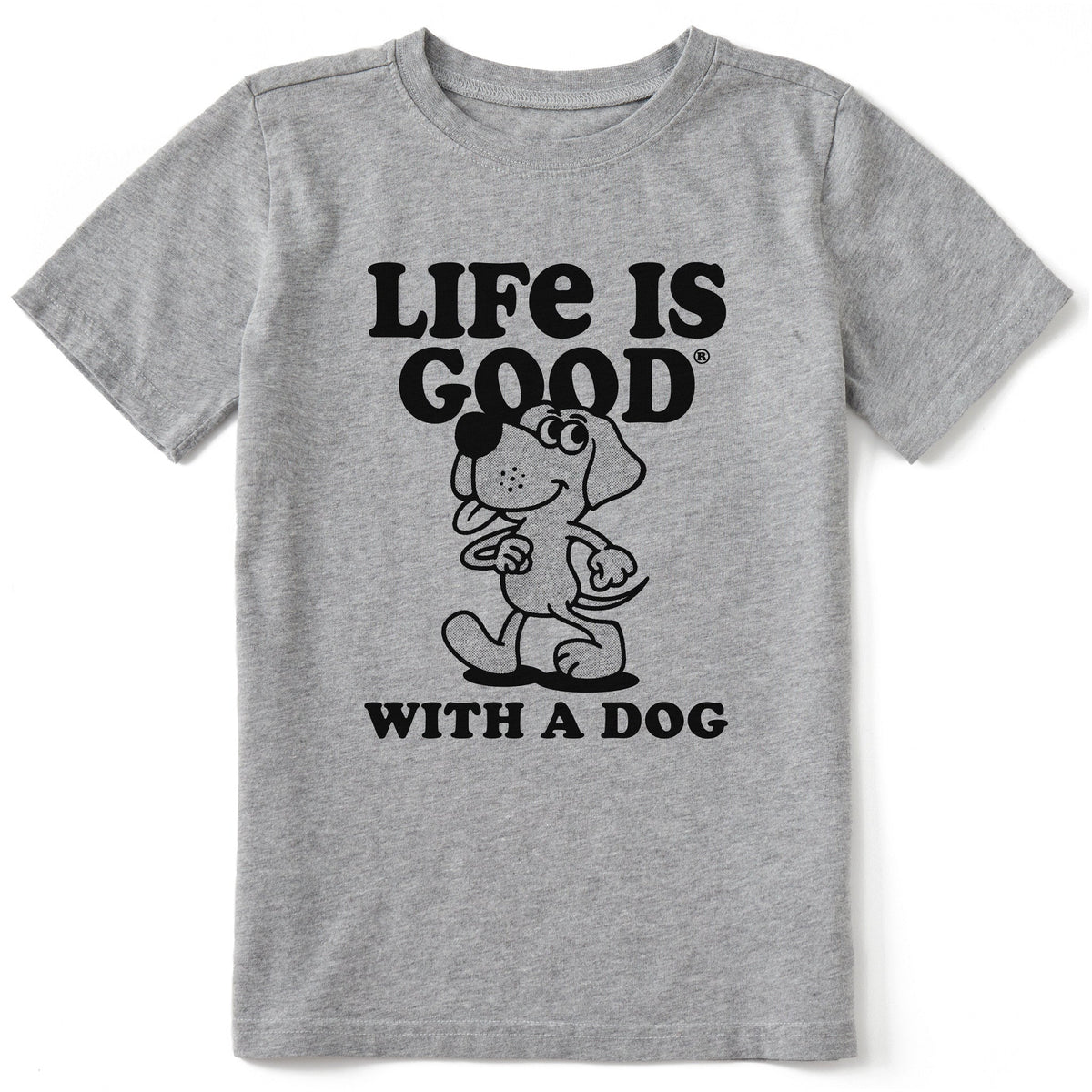 Kids Life is Good With a Dog Short Sleeve Crusher Tee