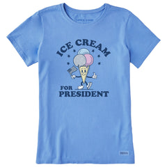 Women's Ice Cream for President Short Sleeve Tee