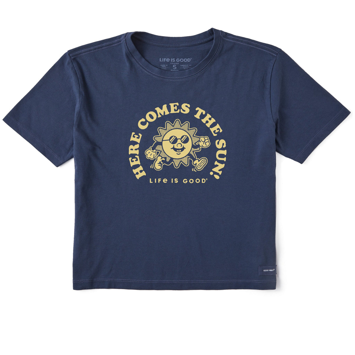 Women's Here Comes the Sun Mascot Short Sleeve Crusher Boxy Tee