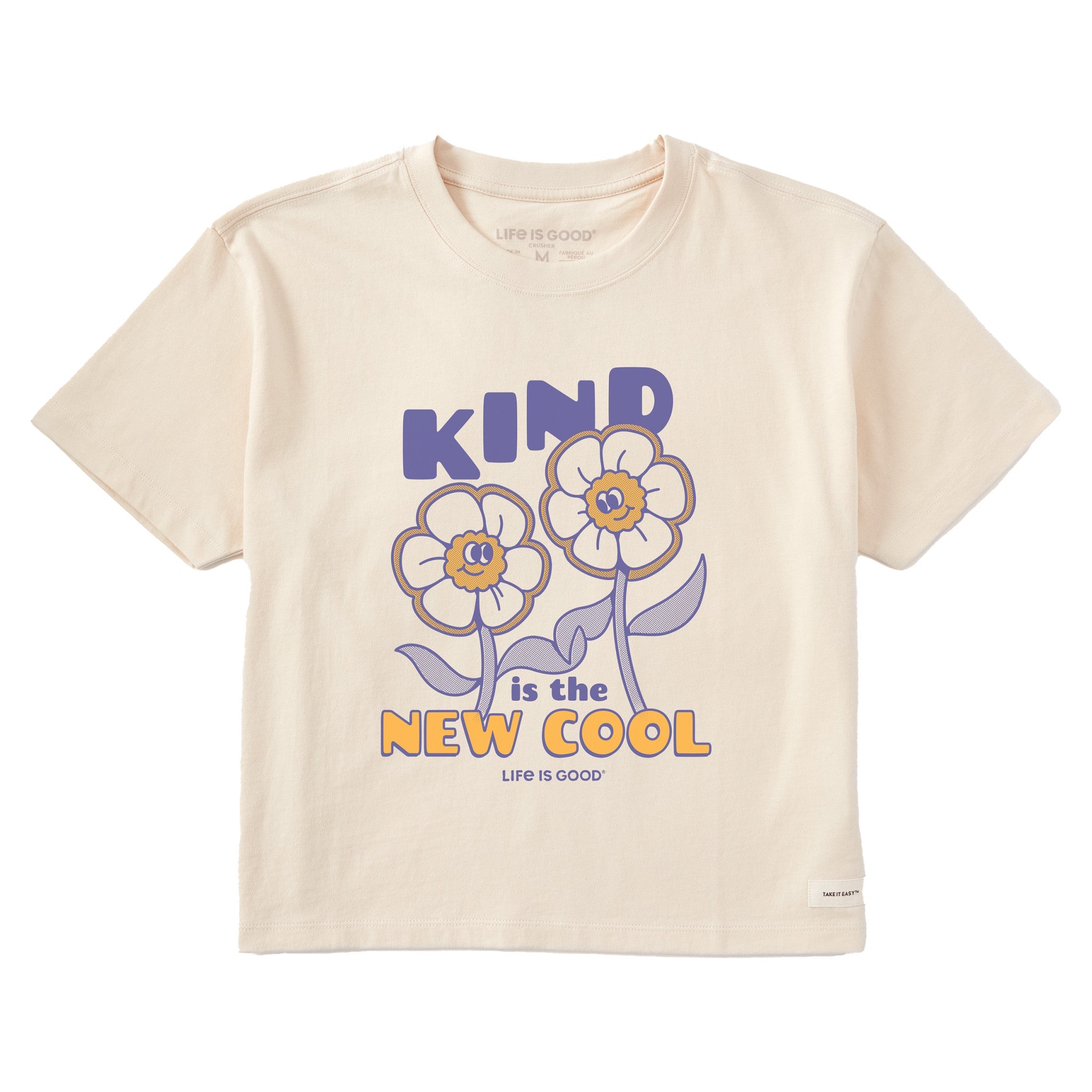 Women's Kind is the New Cool Flowers Short Sleeve Crusher Boxy Tee