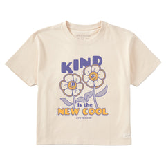 Women's Kind is the New Cool Flowers Short Sleeve Crusher Boxy Tee