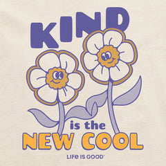 Women's Kind is the New Cool Flowers Short Sleeve Crusher Boxy Tee