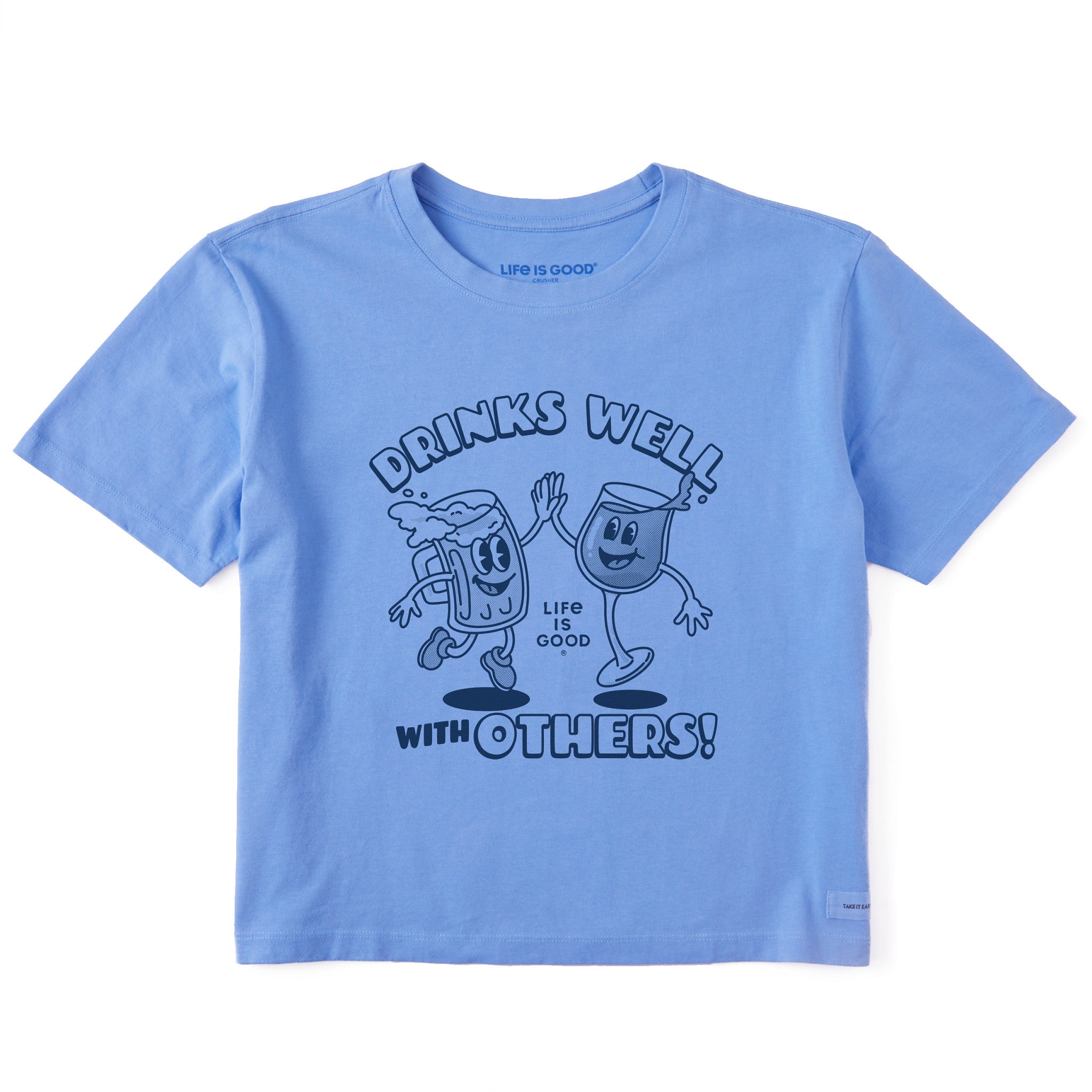 Women's Drinks Well With Others Mascot Short Sleeve Crusher Boxy Tee