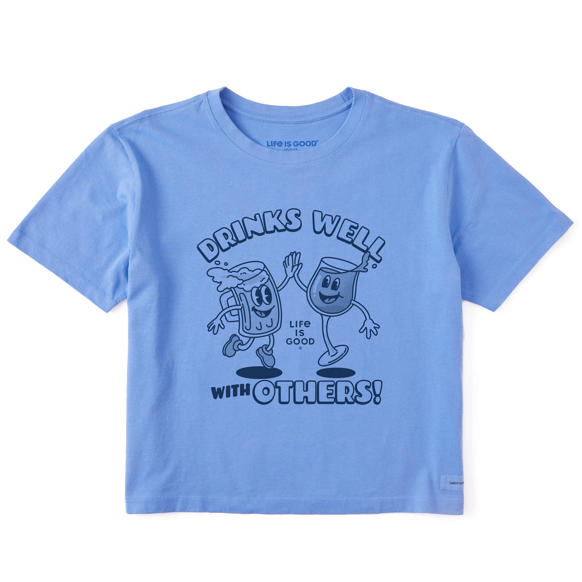 Women's Drinks Well With Others Mascot Short Sleeve Crusher Boxy Tee