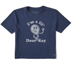 Women's I'm a lil Door Key Short Sleeve Crusher Boxy Tee