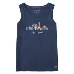 Women's Al with Flowers Crusher Tank