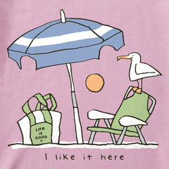 Women's I Like it Here Beach Umbrella Crusher Tank