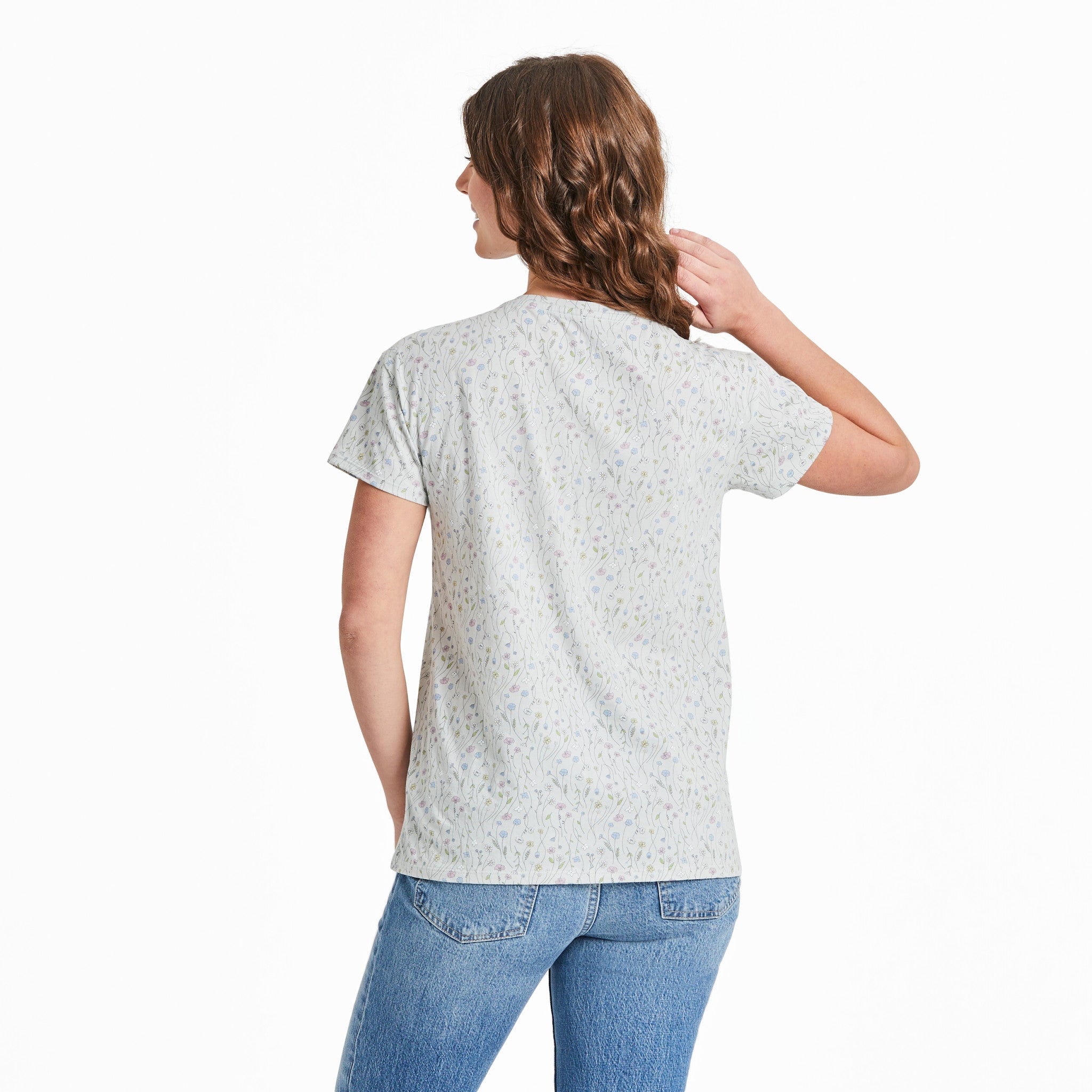 Women's Floral Sketch Pattern Crusher-LITE Easy Tee