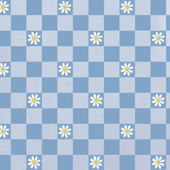 Women's Daisy Checkerboard Pattern Short Sleeve Crusher Boxy Tee