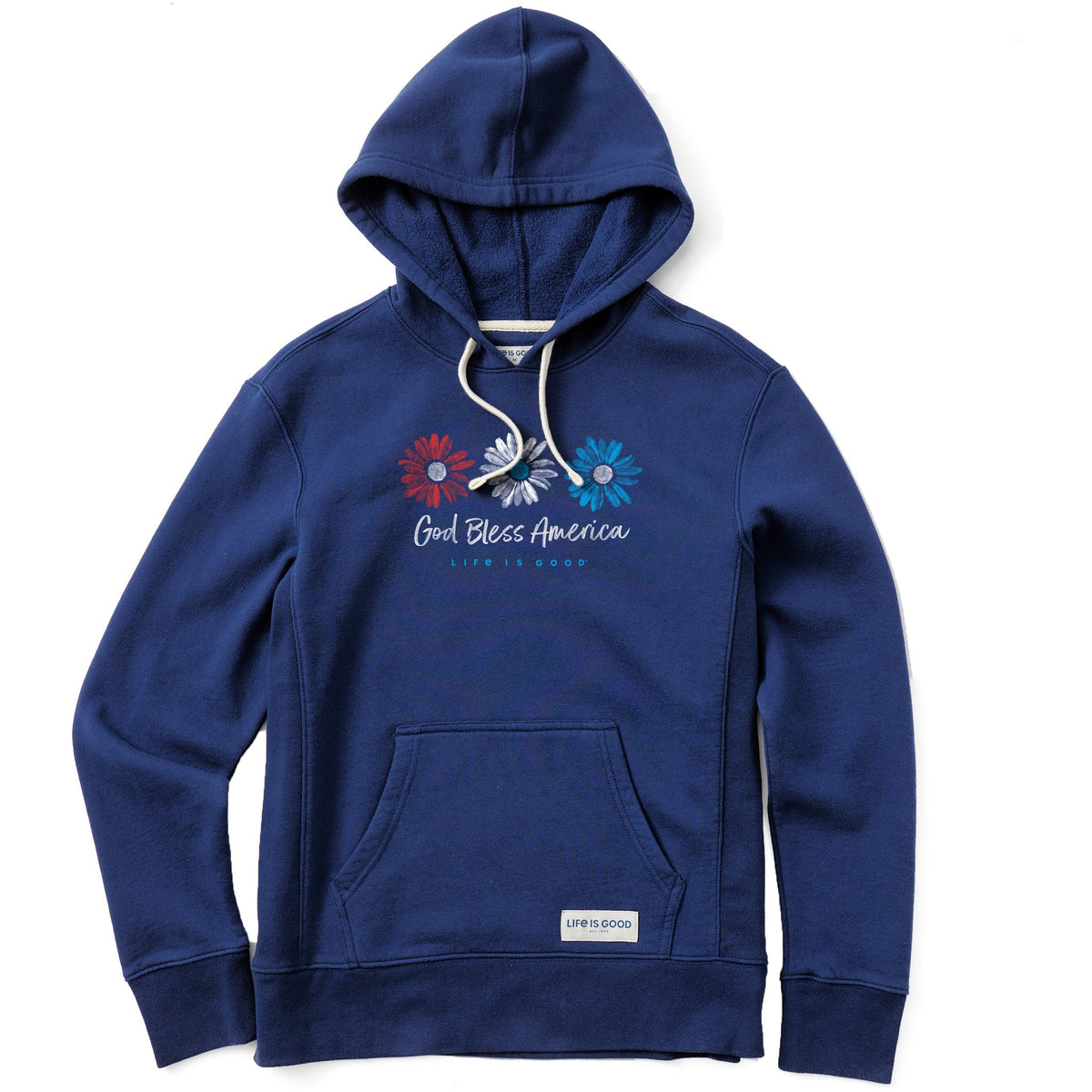Women's God Bless America Daisies Simply True Fleece Hoodie