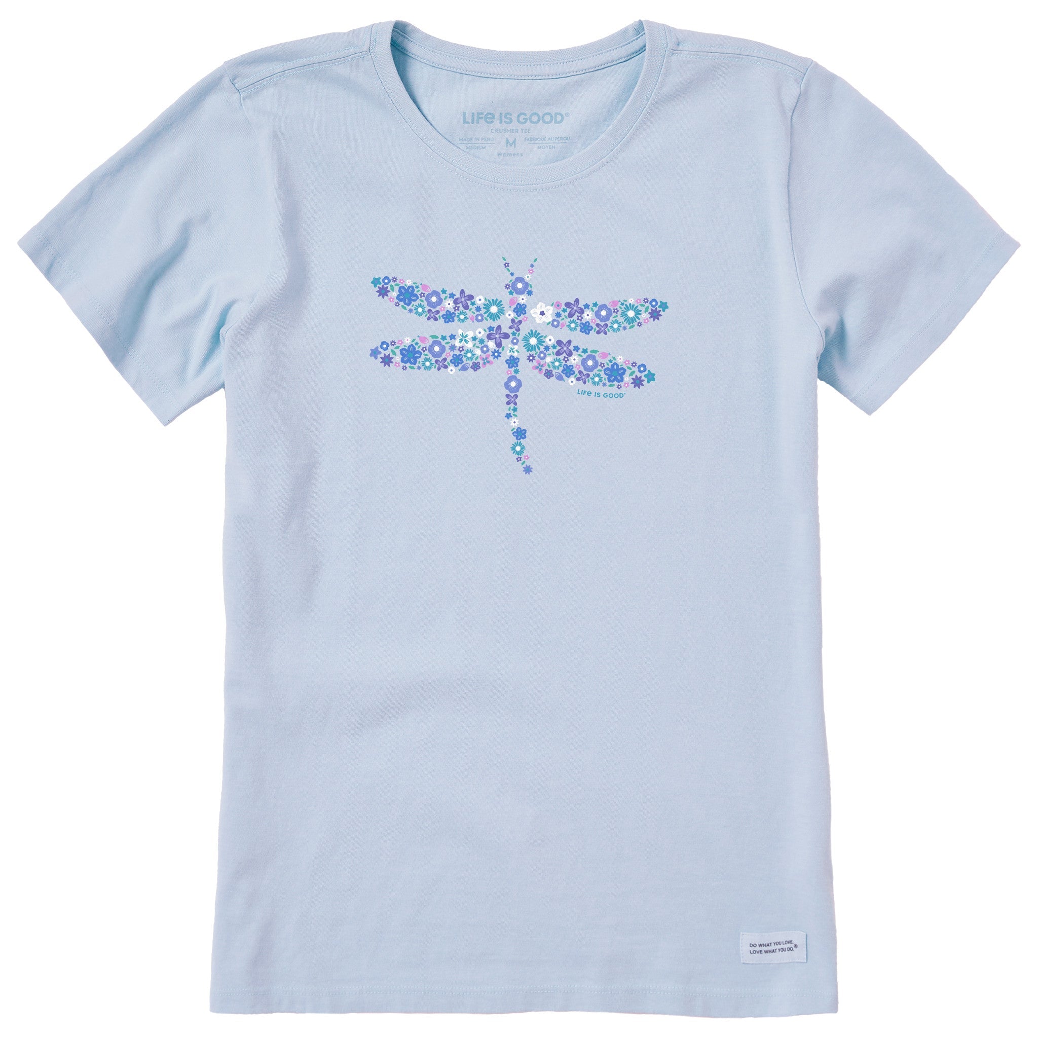 Women's Dragonfly Flowers Short Sleeve Tee