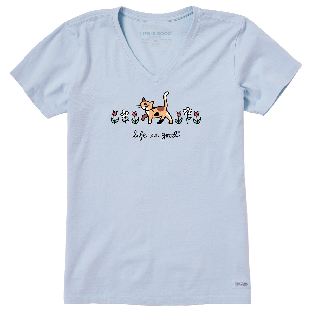 Women's Al with Flowers Short Sleeve Crusher Vee