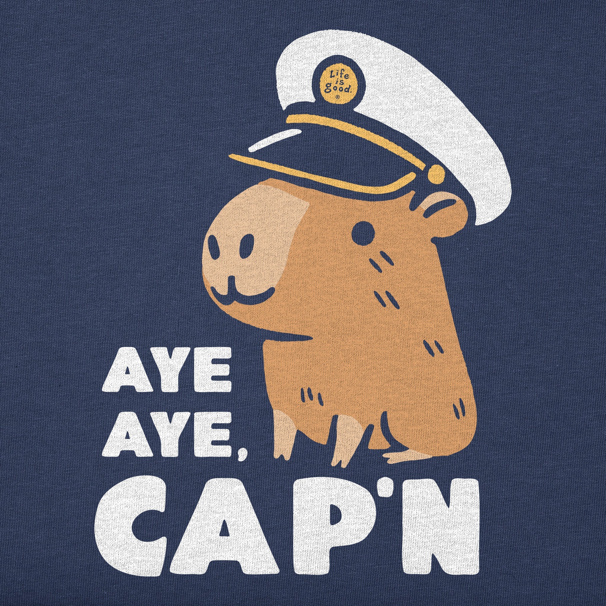 Kids Aye Aye Cap'n Capybara Short Sleeve Crusher Tee