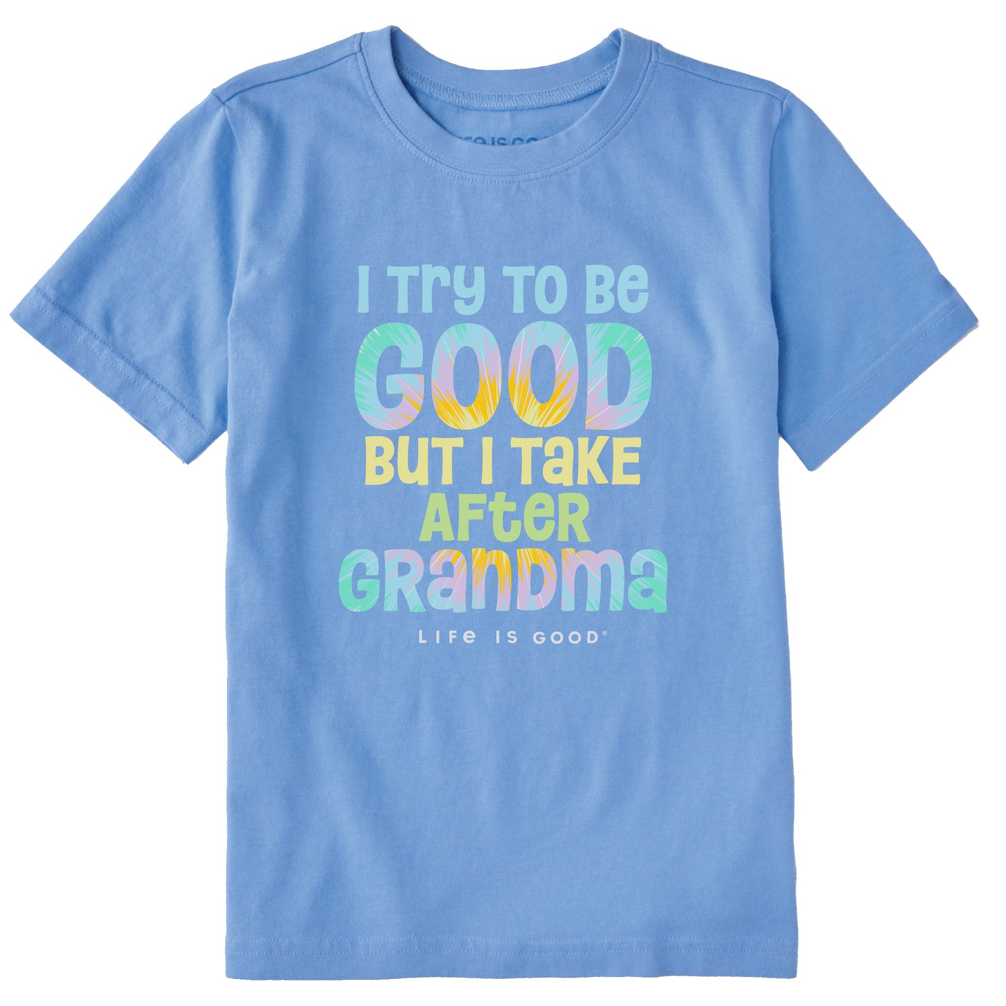 Kids Tie Dye Good Grandma Short Sleeve Crusher Tee