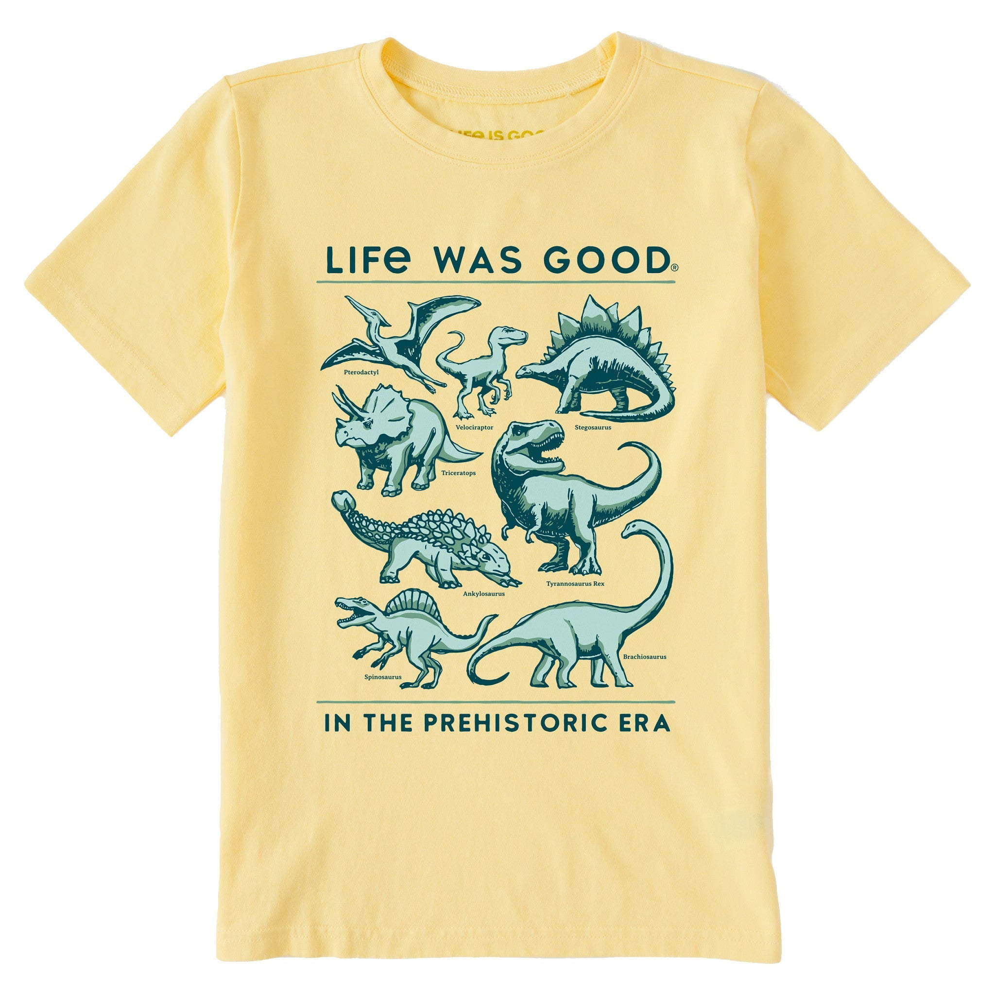 Kids Life was Good Prehistoric Era Short Sleeve Crusher Tee