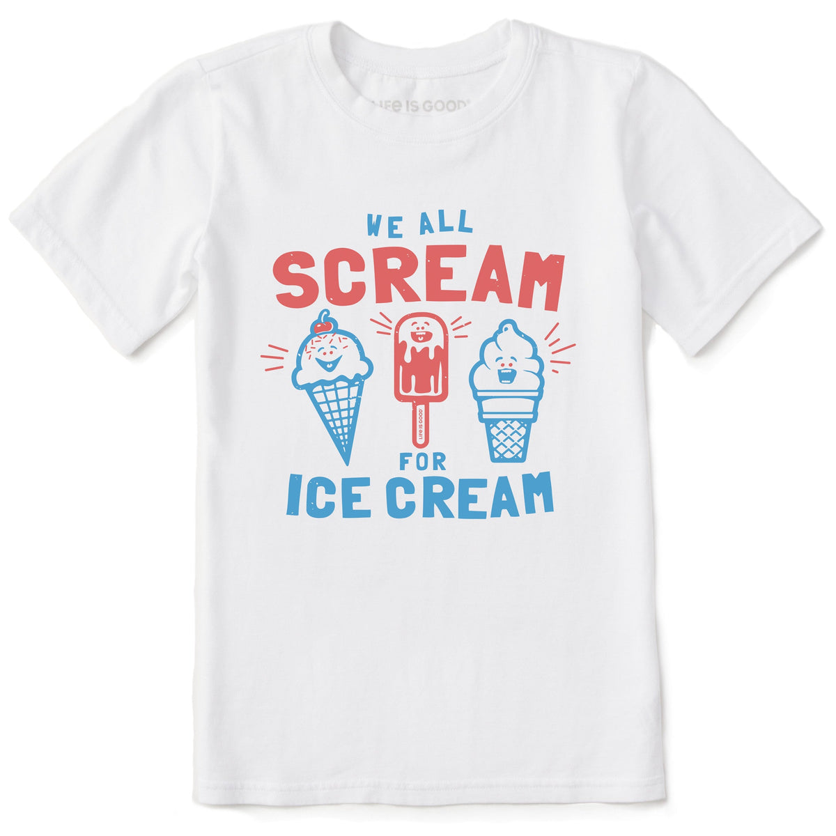 Kids We All Scream for Ice Cream Short Sleeve Crusher Tee