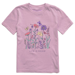 Kids Life is Good Butterfly Garden Short Sleeve Crusher Tee