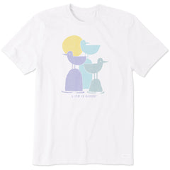 Men's Life is Good Seagull Trio Short Sleeve Tee