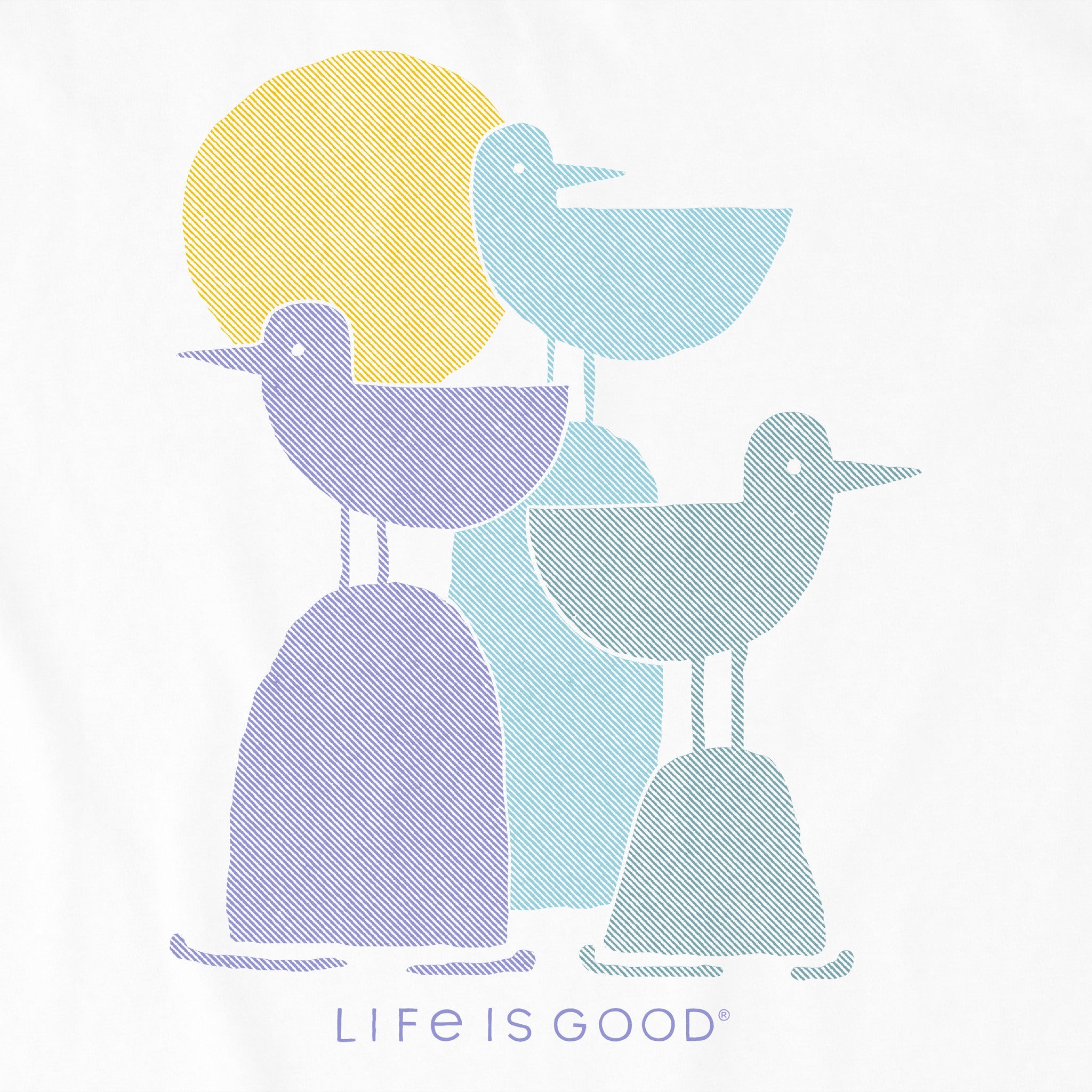 Men's Life is Good Seagull Trio Short Sleeve Tee