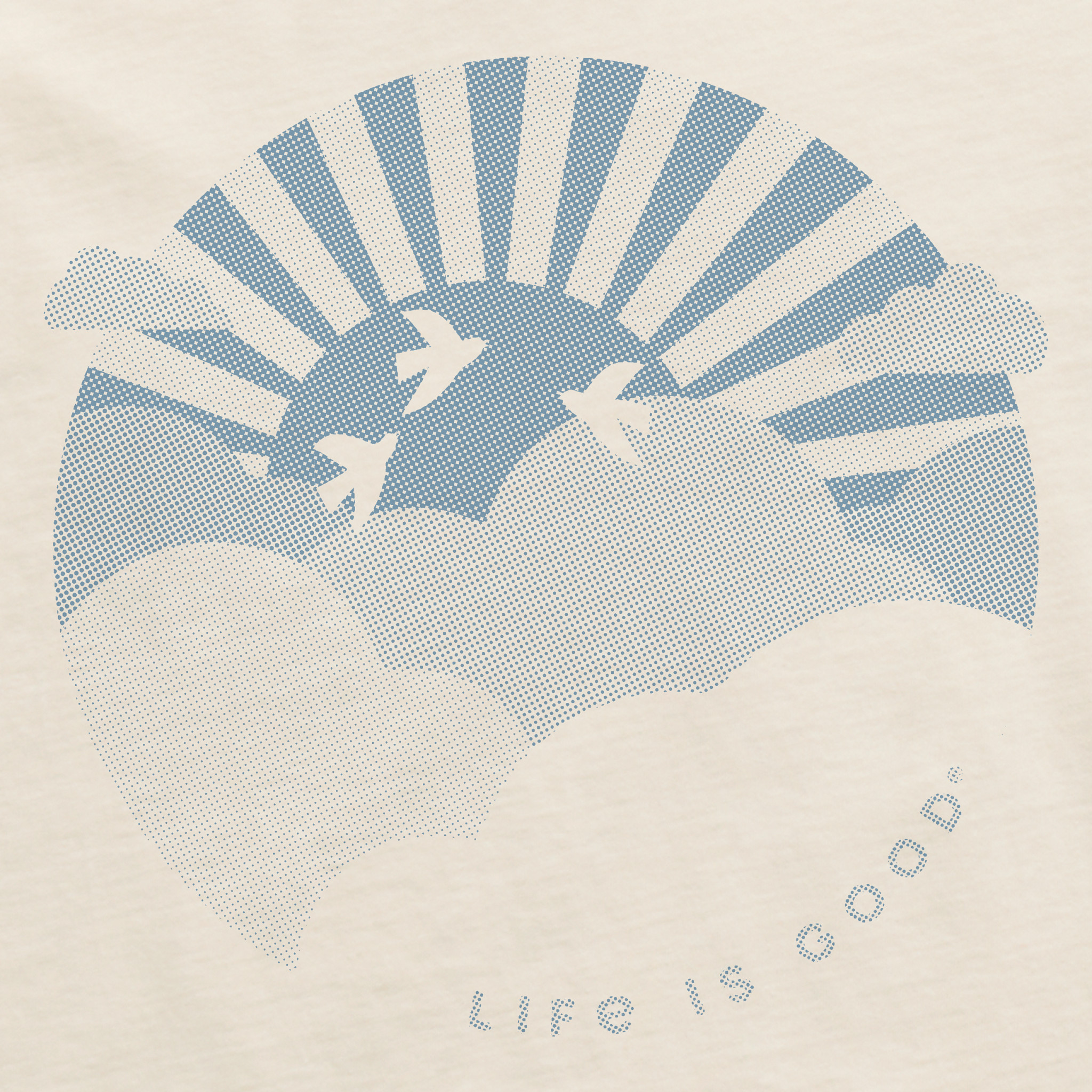 Men's Life is Good Hafltone Sunset Short Sleeve Crusher Tee