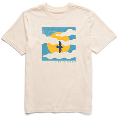Men's Life is Good Cloud Bird Short Sleeve Crusher Tee