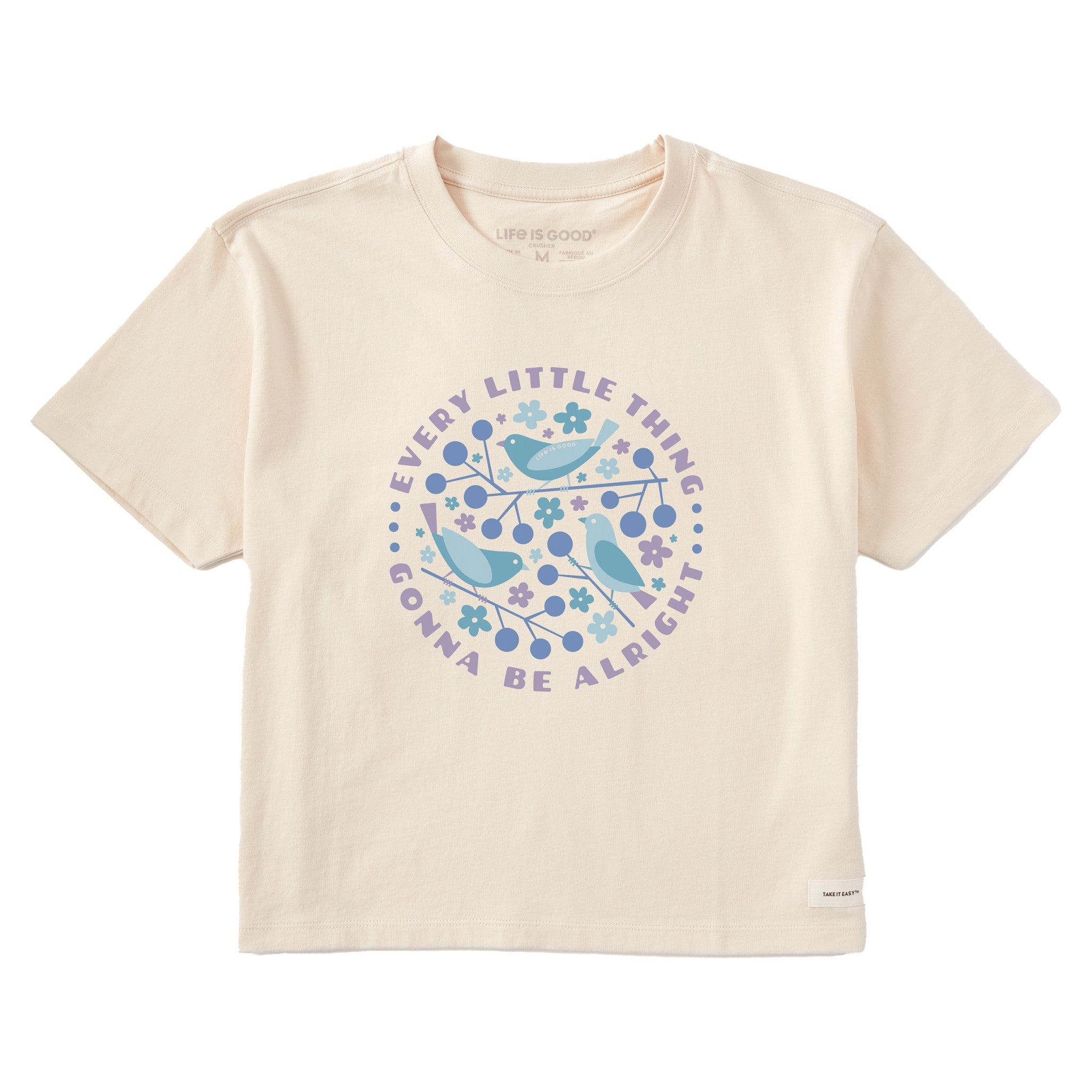 Women's Crafty Three Little Birds Short Sleeve Crusher Boxy Tee