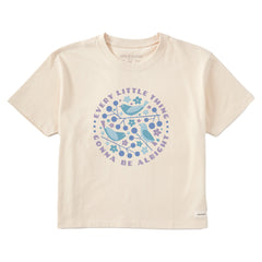 Women's Crafty Three Little Birds Short Sleeve Crusher Boxy Tee