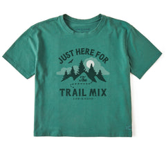 Women's just here for the Trail Mix Short Sleeve Crusher Boxy Tee